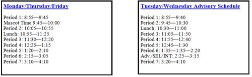 My Schedule